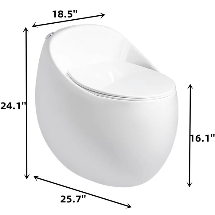 WATERMONY 1.45 GPF Elongated OnePiece Toilet (Seat Included) & Reviews